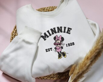 Camisa vintage bordada de Minnie Mouse, camisa de Minnie Mouse, camisa con el personaje de Minnie, camisa linda de Minnie, camisa clásica con bordado de Minnie