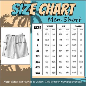 K&ouml;nnte beinhalten: Gr&ouml;&szlig;entabelle f&uuml;r wei&szlig;e Herrenshorts mit Taillen-, H&uuml;ft- und L&auml;ngenma&szlig;en. Die Taillenweiten reichen von 76,2 bis 118 cm und die L&auml;ngen von 48,3 bis 58,4 cm. Der Text "SIZE CHART Men Short" ist oben.