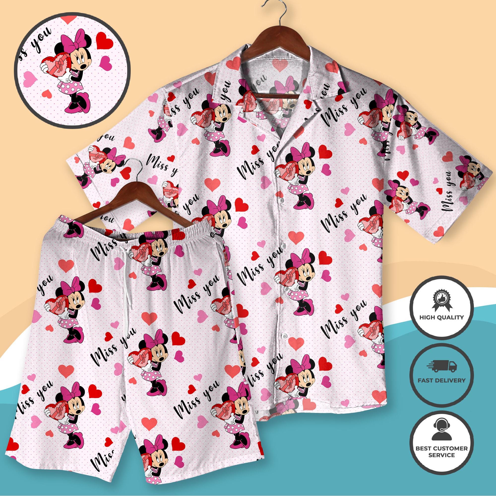 Discover Valentine Minnie Hawaiian Shirt and Short, Minnie Mouse Aloha Shirt & Shorts, Valentine Hawaiian Outfit, Cute Couple Vacation Shirt, Gift for her