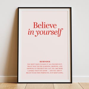 Acredite em si mesmo – Arte de parede motivacional para imprimir, ideal para casa, escritório ou quarto.