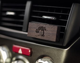 Deodorante per auto in mogano: diffusore di oli essenziali ricaricabile