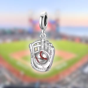 Baseball Glove Charm for Pandora Bracelet, S295 Silver Baseball Bracelet Charm