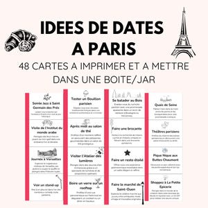 48 Idées de Dates à Paris - Cartes Imprimables pour des Moments Romantiques et Originaux en Couple