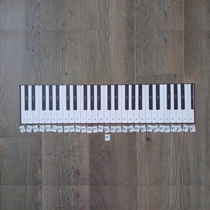 Pianosjabloon 49 toetsen Vier octaven Pianonootzoeker Notentabel Muzieknoten Pianooefening Muzieknoten Zicht Lezen Muzieknoot Flashcards