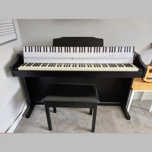 Pianosjabloon 88 toetsen Zeven octaven Pianonootzoeker Notentabel Muzieknoten Pianooefening Muzieknoten Zicht Lezen Muzieknoot Flashcards