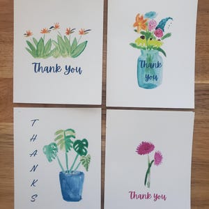 Cartão de agradecimento botânico - Cartão de agradecimento em branco - Monstera - Aves do paraíso - Dália - Buquê - Cartão de felicitações - Plant Mom Aesthetic