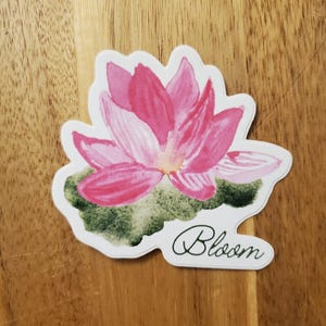 Lotus Aufkleber - Wasserdichter Aufkleber - Blumenaufkleberdesign - Aquarelldesign