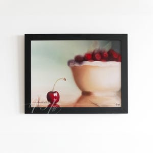Cherry Bomb Canvas Print | Cherry Painting | Fine Art | Fruit Still Life | Classic Art | Elegant | Kitchen Art
