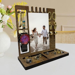 Jewelry Display Set, Wood Jewelry Display Stand, Ring Display Holder, Necklace Display Stand, Necklace Stand Bust, Earring Display Stand
