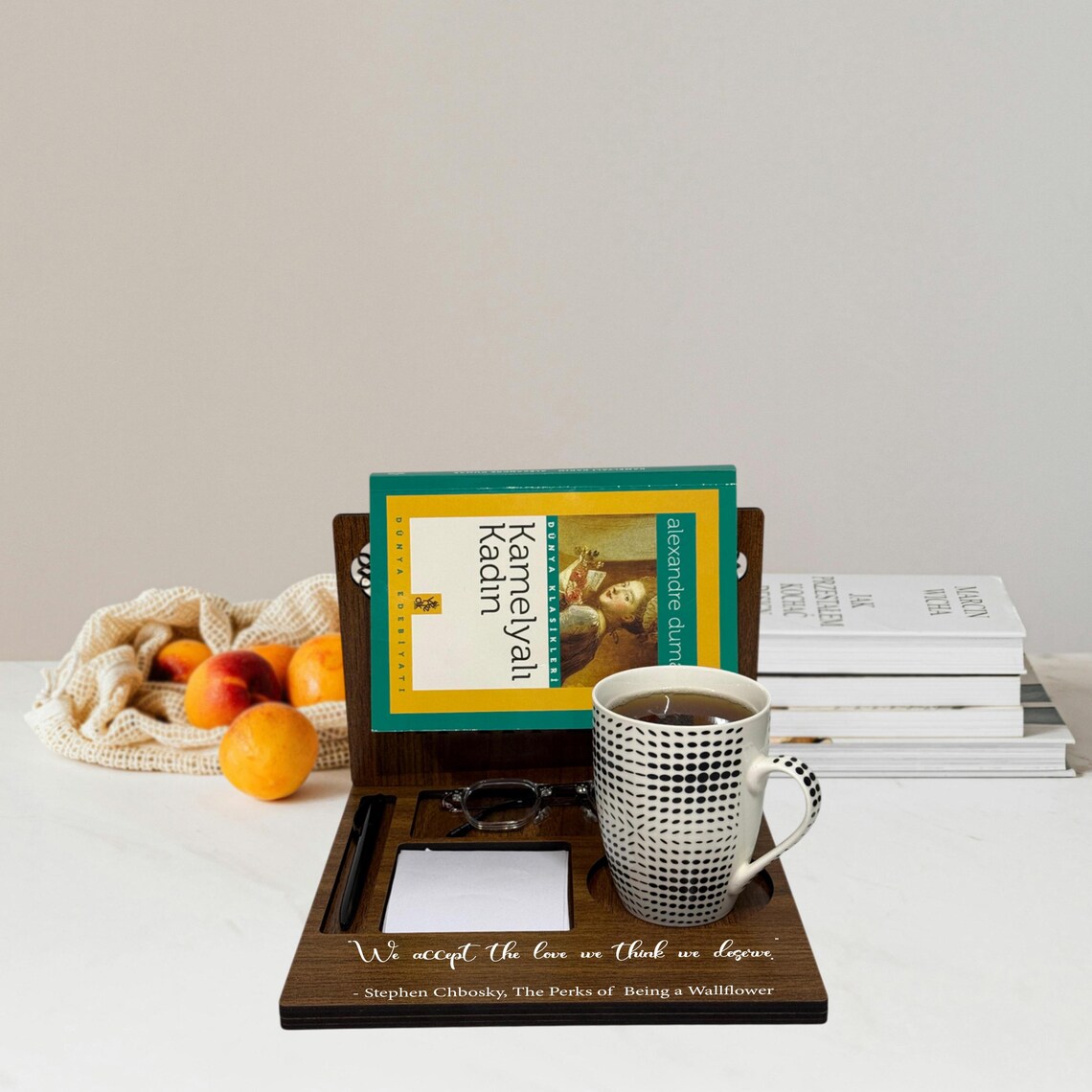 Personalized Wooden Book Stand: Multifunctional Book Valet - Etsy