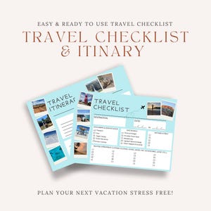 Ultimate Digital Travel Checklist & Planner | Printable Packing List | Vacation Organizer | Trip Essentials | PDF Download | Digital Print