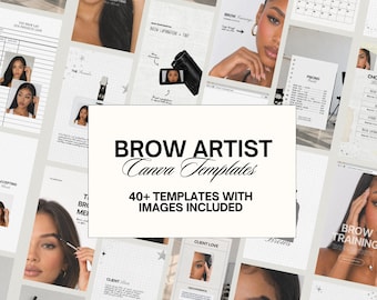 Modèles Canva Instagram pour sourcils esthétiques, modifiables, tendance et éditoriaux