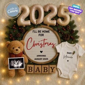 Pregnancy Announcement New Years Eve Baby Reveal Editable Template for New Year Baby Announcement for Social Media Pregnancy Post Christmas