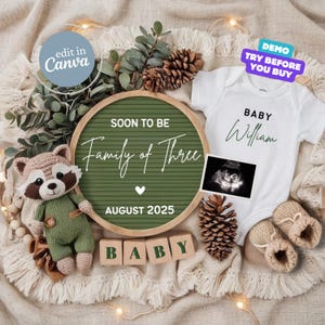 Pregnancy Announcement Digital, Baby Announcement, Editable Boho Baby Reveal, Social Media Reveal, Instagram Template, Gender Neutral Baby