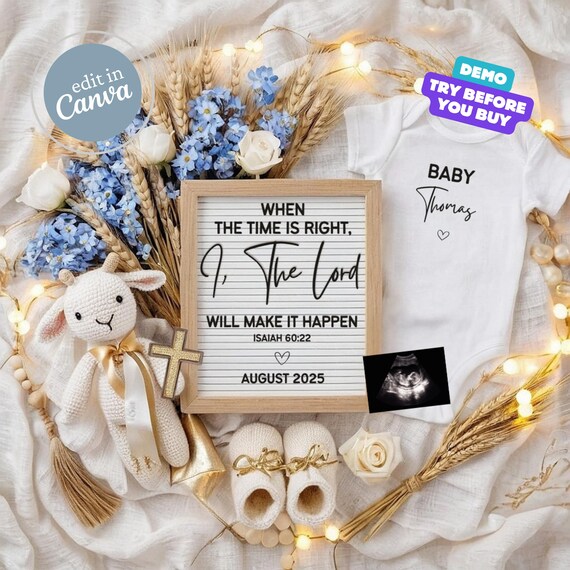 Religious Pregnancy Announcement, Christian Baby Announcement 