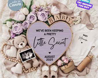 Mädchen Schwangerschaftansage Digital, Mädchen Gender Reveal, Blumen Babymitteilung, Social Media Reveal Vorlage, es ist ein Mädchen, kleine Schwester