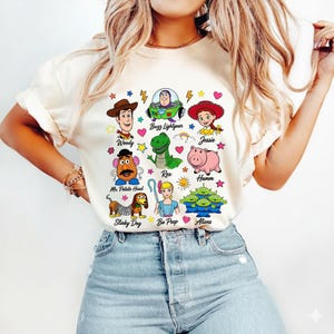 Toy Story-karaktärer PNG, söta Pixar-vänner PNG, Woody Buzz Jessie Rex Hamm Slinky Dog Bo Peep Alien Clipart, digital nedladdning