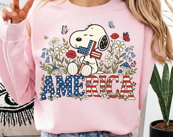 Patriotic Snoop PNG America 4th of July Dog USA Independence Day Floral Vintage Cute Americana Sublimation Shirt Design Download
