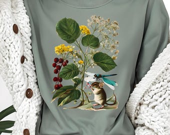 Comfort Colors T-shirt met wilde bloemen: donker-romantisch T-shirt van Cottagecore