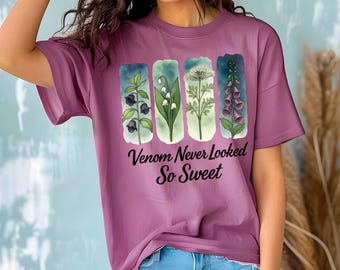 Poisonous Wildflowers T-Shirt: Dark Botanical Cottagecore Tee