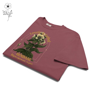 Henbane Deadly Flowers Dark Herbalism Herbology Shirt Poison Garden Shirt Poisonous Plant Top Herbalist Herb Shirt Dark Academia Witchcore