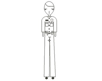 Polizei Amt Mann Maschine Stickerei Design