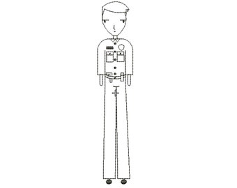 Polizei Amt Mann Maschine Stickerei Design