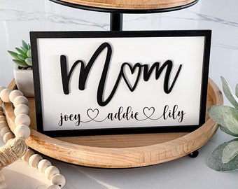 Mom and Children’s Names Wood Sign // Mother’s Day Gift // Personalized Kids’ Names // Farmhouse Style