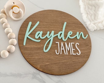 Personalized Baby Name Sign // Stained Wood // Birth Announcement // Hospital Photos // Photo Prop // Nursery Room // First and Middle Name