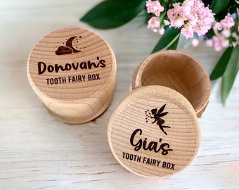 Personalized Tooth Fairy Box // Engraved Name // Keepsake Gift // Wooden Box // Tooth Holder // Gift for Child