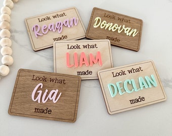 Personalized Kid’s Name Magnet // Look What I Made // School Artwork Wood & Acrylic Magnet