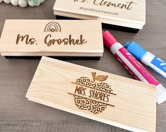 Personalized Engraved Teacher Eraser // End of Year Teacher Gift // Teacher Appreciation // Whiteboard Chalkboard Eraser