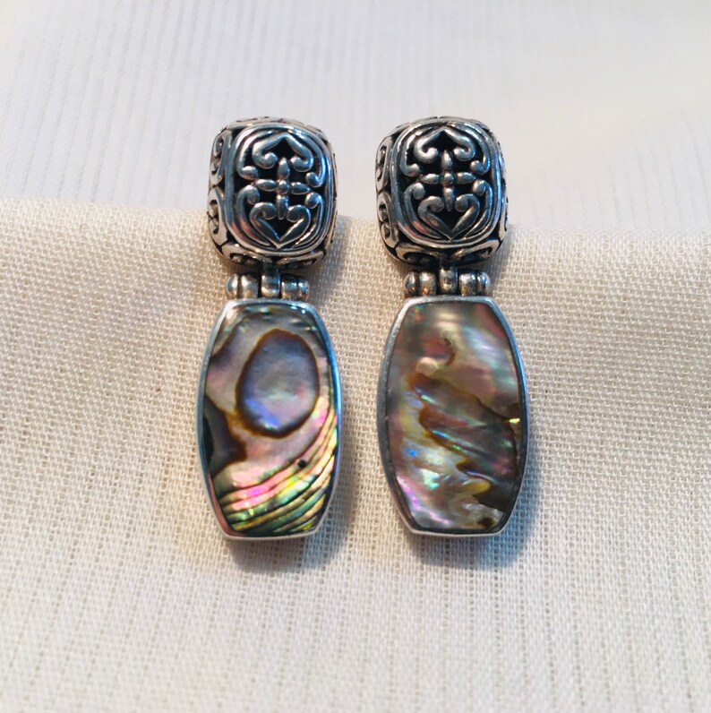 vintage abalone earrings