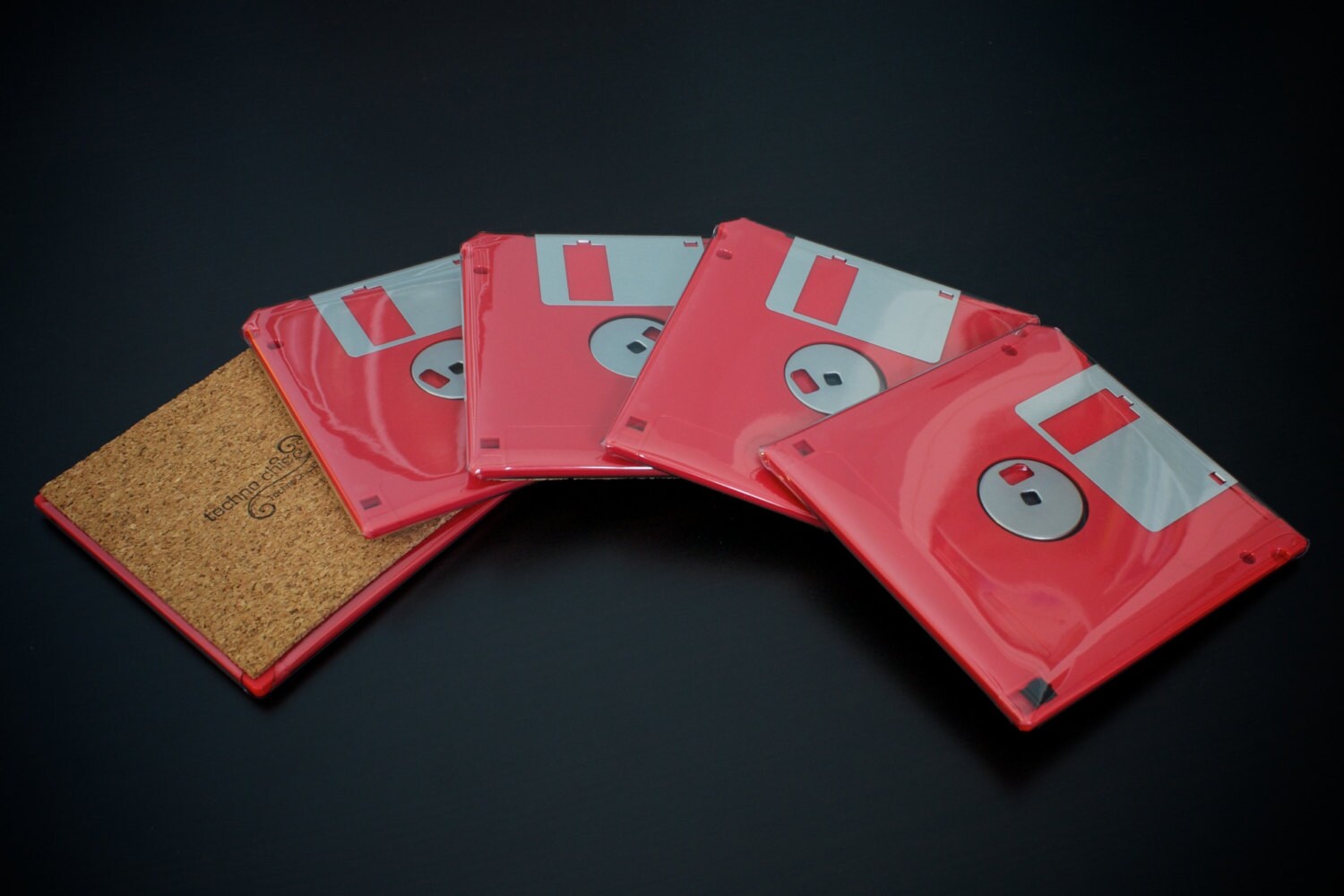 Floppy Disk Coasters Red Geeky Decor Gift Gift for IT Etsy