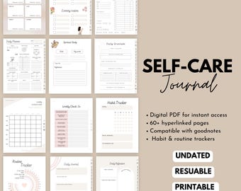 Self Care Planner | Digital Planner | GoodNotes Planner | iPad Planner | Daily Planner | Mental Health Mindfulness | Habit Tracker