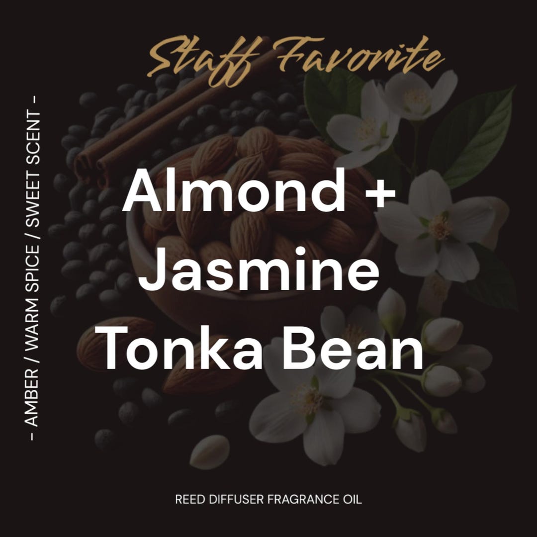 Almond, Jasmine & Tonka Bean Reed Diffuser Oil Refill – Long-lasting ...