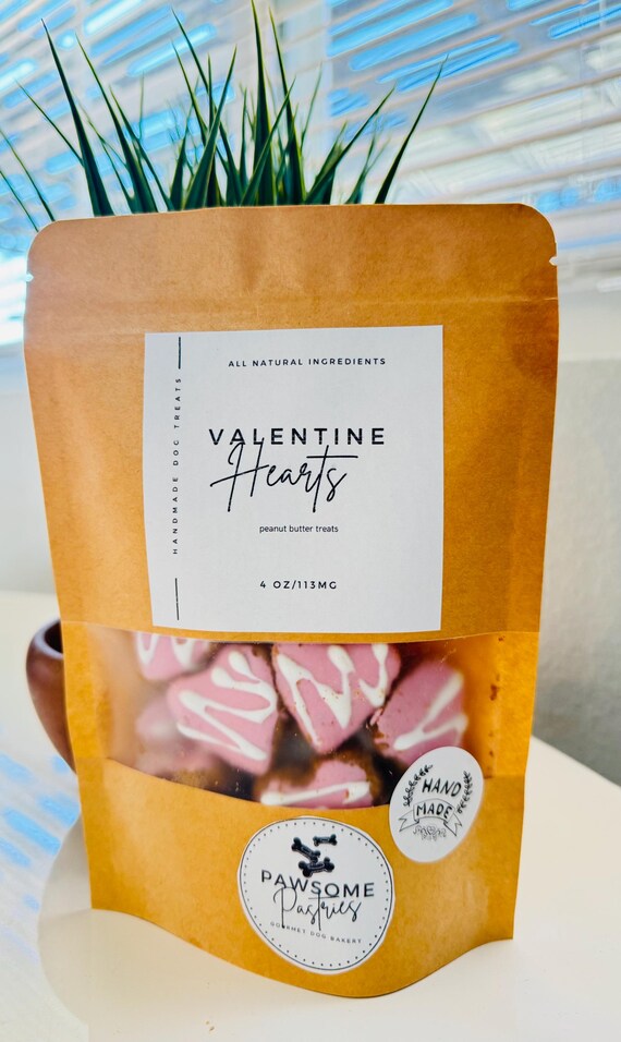 Heart Shaped Iced Peanut Butter Dog Treats - 4oz Bag