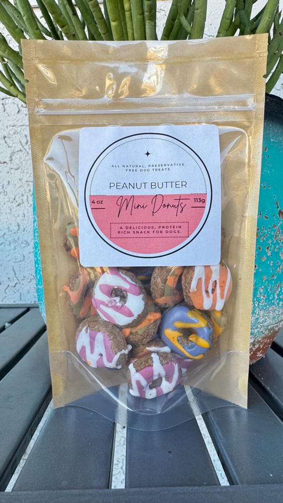 Mini Doggy Donuts: Iced Peanut Butter Dog Treats