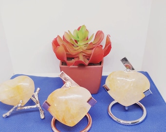 Hearts Crystal Golden Healer Quartz. FREE SHIPPING!