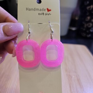 Pink Resin Earrings