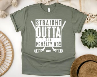 Hockey Player Shirt, Straight Outta The Penalty Box Tee, Hockey Winter Sports Lovers T-Shirt