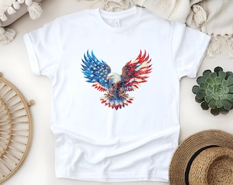 American Flag Bald Eagle T-Shirt: Patriotic 4th of July Tee