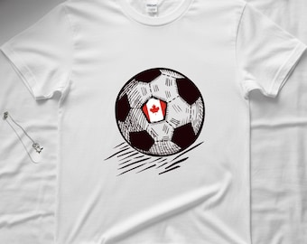 Soccer Ball Canadian Flag Shirt, Soccer Player Sports Lovers Tee, Canada Flag Soccer 2026 T-Shirt