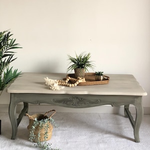 Elegant Hand-Painted Coffee Table – French-Inspired, One-of-a-Kind Vintage Revival