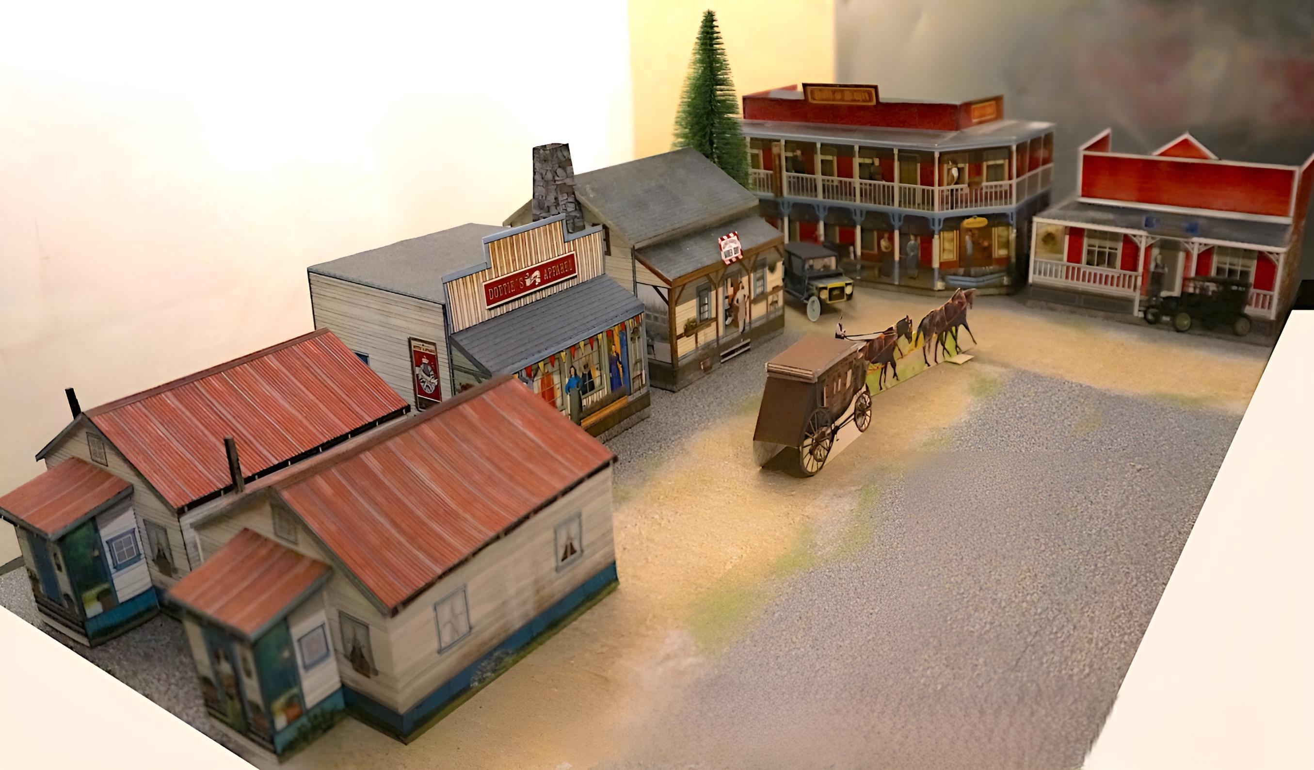 Printable Nostalgic Western Town Paper Model (23 Buildings)