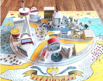 Printable Paper City: Cut, Glue, Assemble (Digital Download)