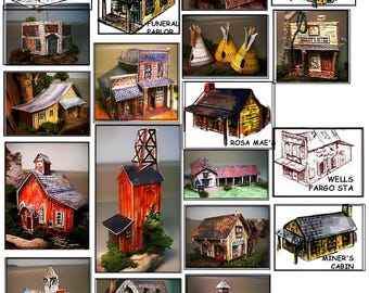 Papercraft Western Town: 27 Building Templates (Digital Download)