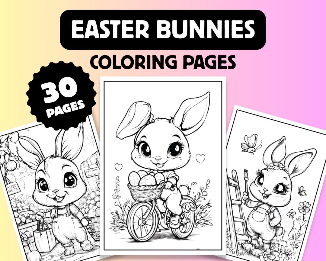 30 Cute Easter Bunny Coloring Pages | Kawaii Coloring Pages | Fun ...