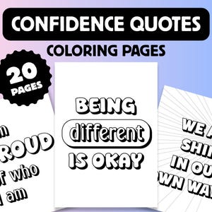 Mentale Gesundheit Malseiten, 20 gemütliche Affirmationen Motivationszitate, bedruckbare Sofort-Download-PDF-Seite für Spaß und psychische Gesundheit