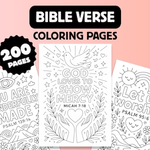 200 Bible Verse Coloring Pages, Digital Download, Scripture Faith Coloring, Christian Printables, Boho Bible Art, Bible Coloring for Kids